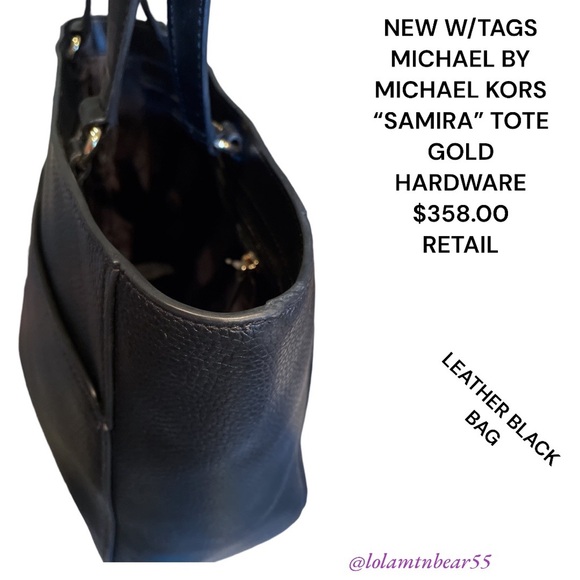 MICHAEL BY MICHAEL KORS “SAMIRA” BLACK LRG TOTE/PURSE BRAND NEW WITH TAGS - Picture 5 of 14